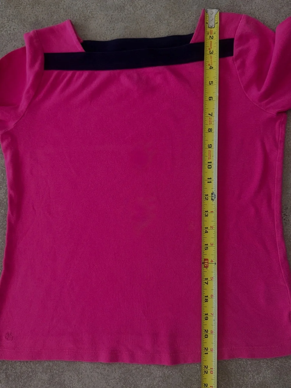 Lauren Ralph Lauren Pink 100% Cotton Square Neck 3/4 Sleeve Top Medium - Picture 9 of 9